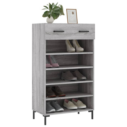 Schoenenkast 60x35x105 cm bewerkt hout grijs sonoma eikenkleur