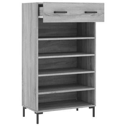 Schoenenkast 60x35x105 cm bewerkt hout grijs sonoma eikenkleur
