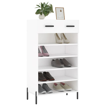 Schoenenkast 60x35x105 cm bewerkt hout wit