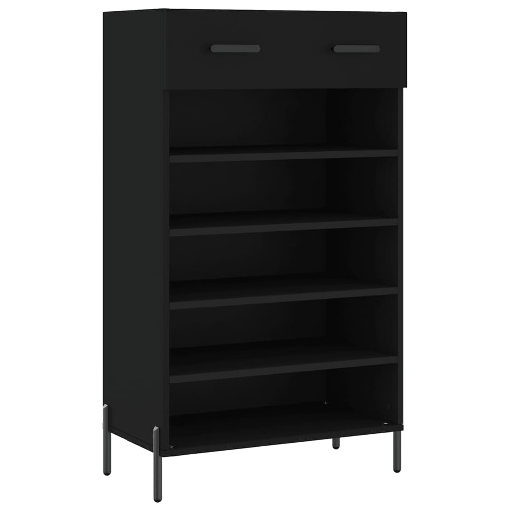Schoenenkast 60x35x105 cm bewerkt hout zwart