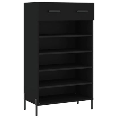Schoenenkast 60x35x105 cm bewerkt hout zwart