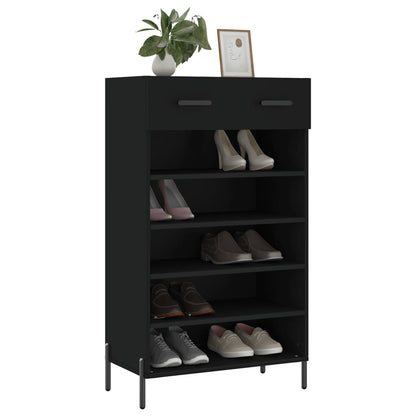 Schoenenkast 60x35x105 cm bewerkt hout zwart