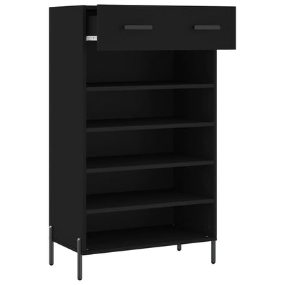 Schoenenkast 60x35x105 cm bewerkt hout zwart
