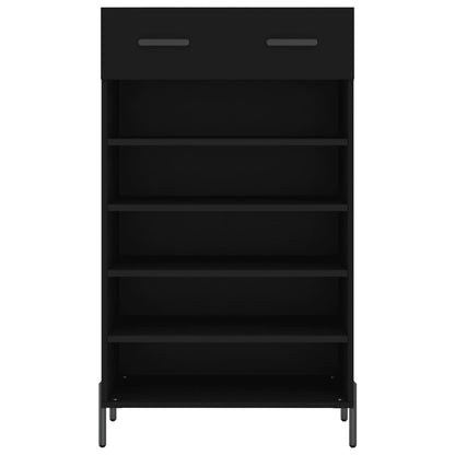 Schoenenkast 60x35x105 cm bewerkt hout zwart