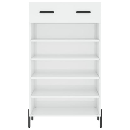 Schoenenkast 60x35x105 cm bewerkt hout hoogglans wit