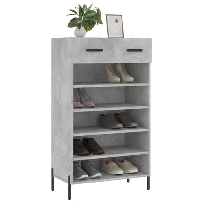 Schoenenkast 60x35x105 cm bewerkt hout betongrijs