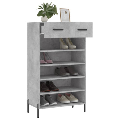 Schoenenkast 60x35x105 cm bewerkt hout betongrijs