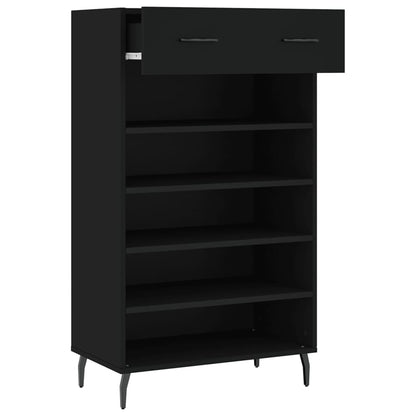 Schoenenkast 60x35x105 cm bewerkt hout zwart