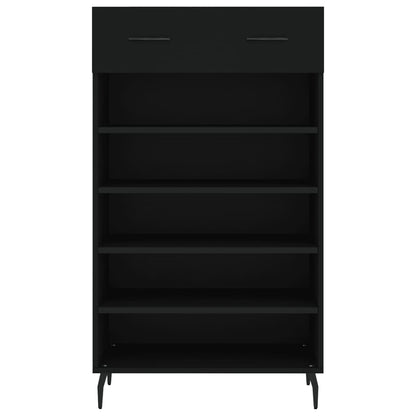 Schoenenkast 60x35x105 cm bewerkt hout zwart