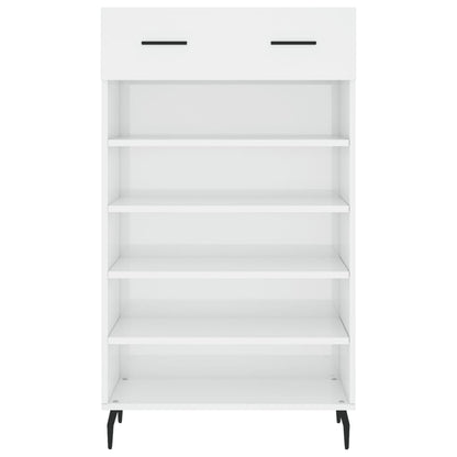Schoenenkast 60x35x105 cm bewerkt hout hoogglans wit