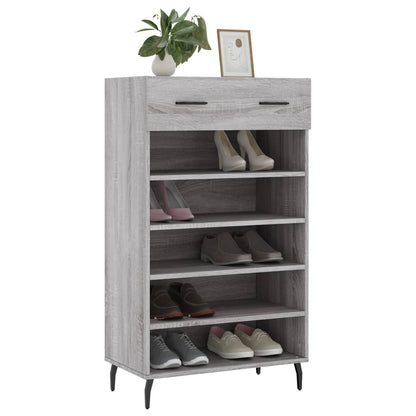 Schoenenkast 60x35x105 cm bewerkt hout grijs sonoma eikenkleur