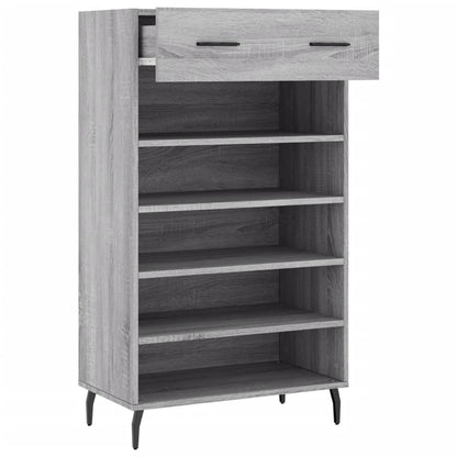 Schoenenkast 60x35x105 cm bewerkt hout grijs sonoma eikenkleur