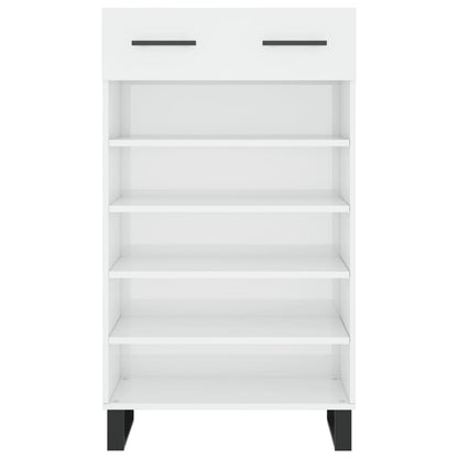 Schoenenkast 60x35x105 cm bewerkt hout hoogglans wit