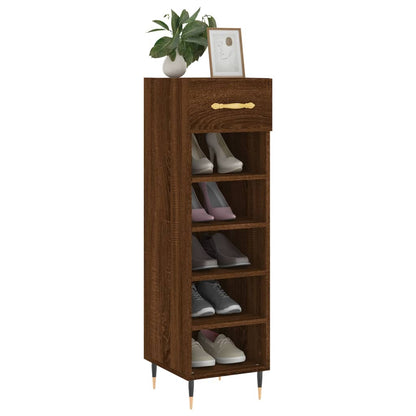 Schoenenkast 30x35x105 cm bewerkt hout bruin eikenkleur
