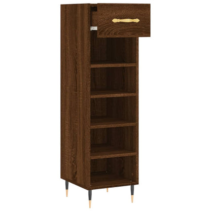 Schoenenkast 30x35x105 cm bewerkt hout bruin eikenkleur