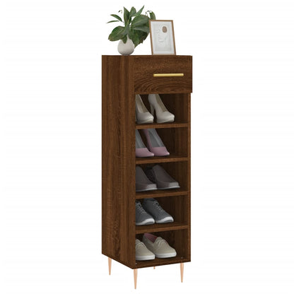 Schoenenkast 30x35x105 cm bewerkt hout bruin eikenkleur