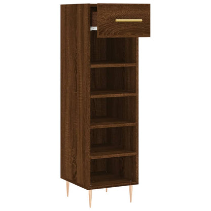 Schoenenkast 30x35x105 cm bewerkt hout bruin eikenkleur