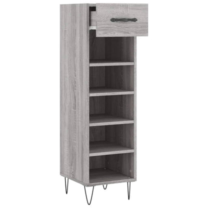 Schoenenkast 30x35x105 cm bewerkt hout grijs sonoma eikenkleur