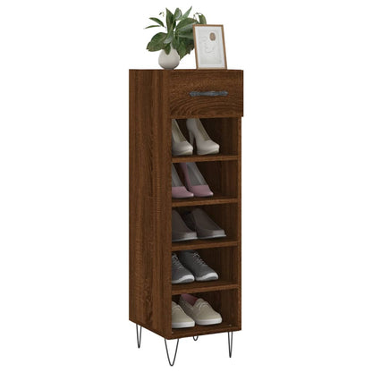 Schoenenkast 30x35x105 cm bewerkt hout bruin eikenkleur