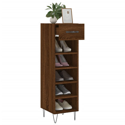 Schoenenkast 30x35x105 cm bewerkt hout bruin eikenkleur