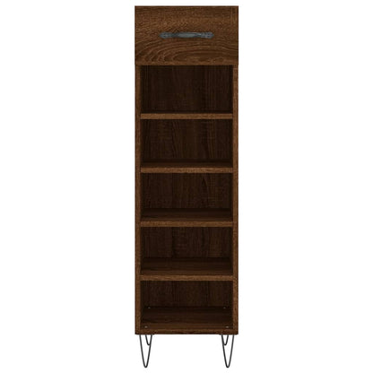 Schoenenkast 30x35x105 cm bewerkt hout bruin eikenkleur