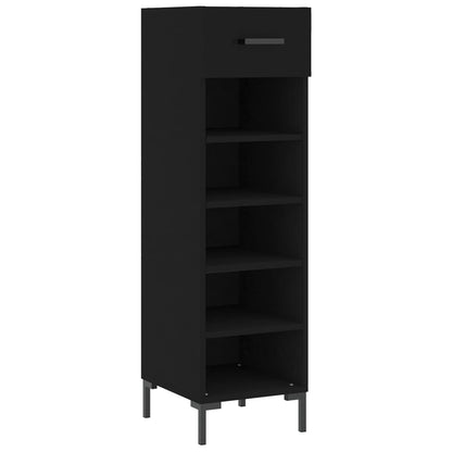 Schoenenkast 30x35x105 cm bewerkt hout zwart