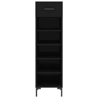 Schoenenkast 30x35x105 cm bewerkt hout zwart