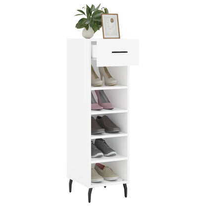 Schoenenkast 30x35x105 cm bewerkt hout wit