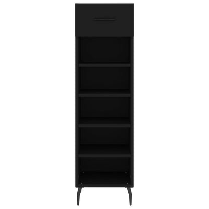 Schoenenkast 30x35x105 cm bewerkt hout zwart