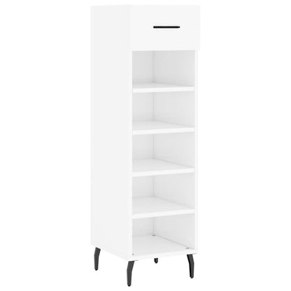 Schoenenkast 30x35x105 cm bewerkt hout hoogglans wit