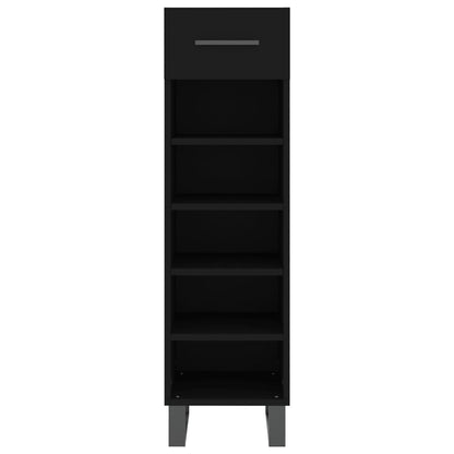Schoenenkast 30x35x105 cm bewerkt hout zwart
