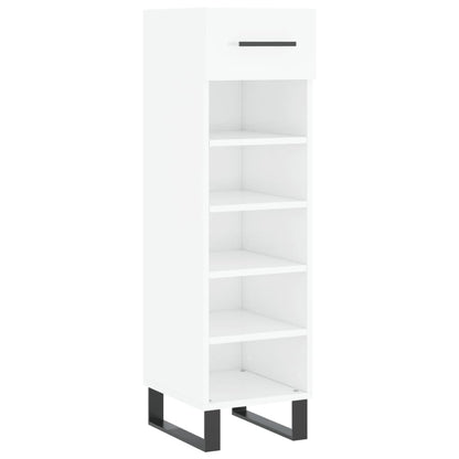 Schoenenkast 30x35x105 cm bewerkt hout hoogglans wit