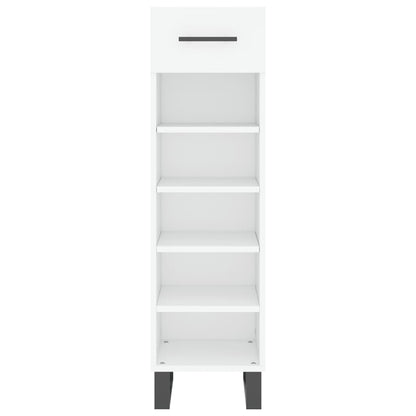 Schoenenkast 30x35x105 cm bewerkt hout hoogglans wit