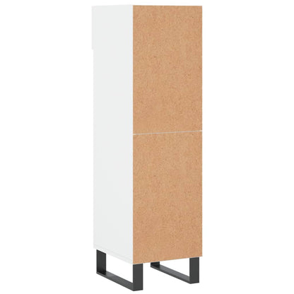 Schoenenkast 30x35x105 cm bewerkt hout hoogglans wit