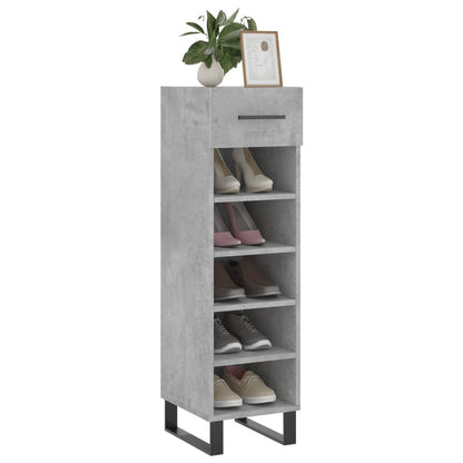 Schoenenkast 30x35x105 cm bewerkt hout betongrijs