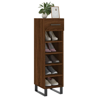 Schoenenkast 30x35x105 cm bewerkt hout bruin eikenkleur