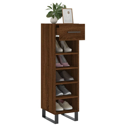 Schoenenkast 30x35x105 cm bewerkt hout bruin eikenkleur