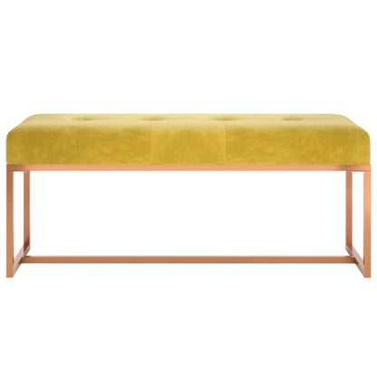 Bankje 110x36x45 cm fluweel mosterdgeel