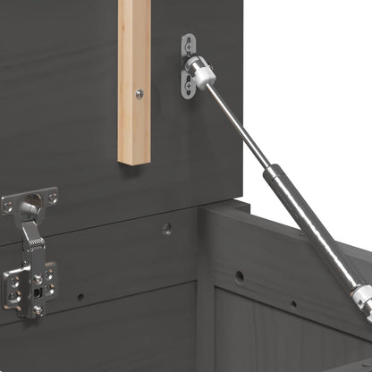 Opbergbox grijs 80x40x45,5 cm massief grenenhout