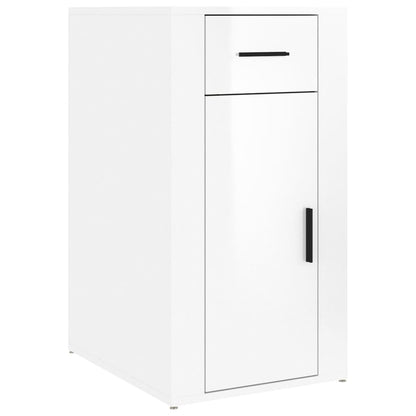 Bureaukastje 40x49x75 cm bewerkt hout hoogglans wit