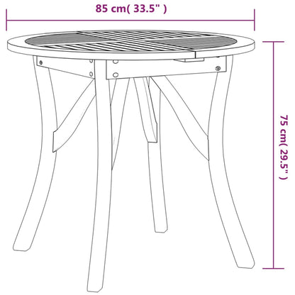 Tuintafel Ø 85 cm massief acaciahout