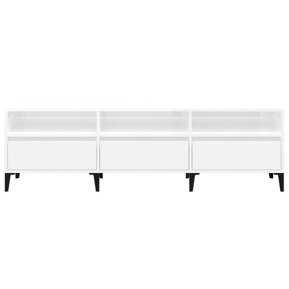 Tv-meubel 150x30x44,5 cm bewerkt hout hoogglans wit