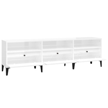 Tv-meubel 150x30x44,5 cm bewerkt hout hoogglans wit