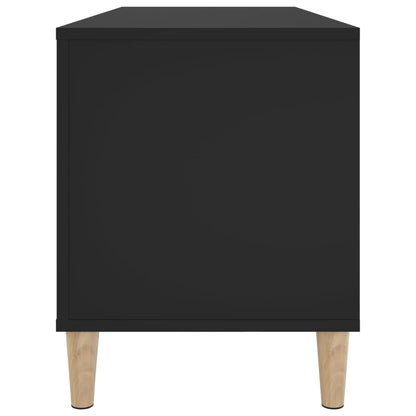 Platenkast 100x38x48 cm bewerkt hout zwart