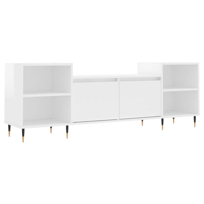 Tv-meubel 160x35x55 cm bewerkt hout hoogglans wit