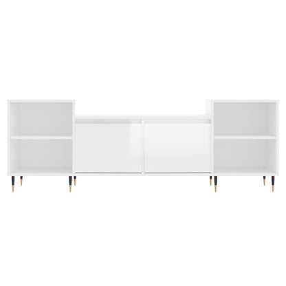 Tv-meubel 160x35x55 cm bewerkt hout hoogglans wit