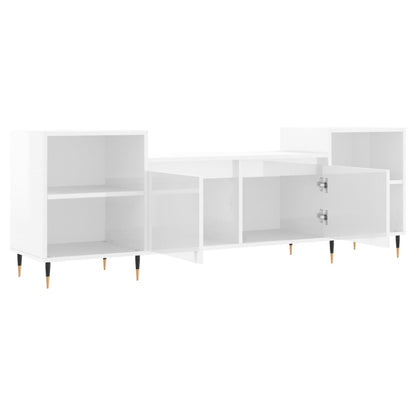 Tv-meubel 160x35x55 cm bewerkt hout hoogglans wit