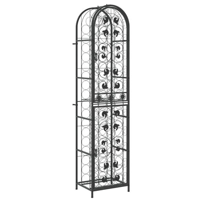 Wijnrek voor 73 flessen 45x36x200 cm smeedijzer zwart