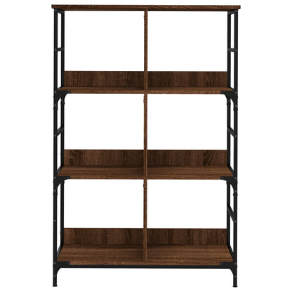 Boekenrek 78,5x33x117,5 cm bewerkt hout bruin eikenkleur