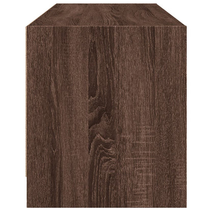 Tv-meubel met glazen deuren 102x37x42 cm bruin eikenkleur